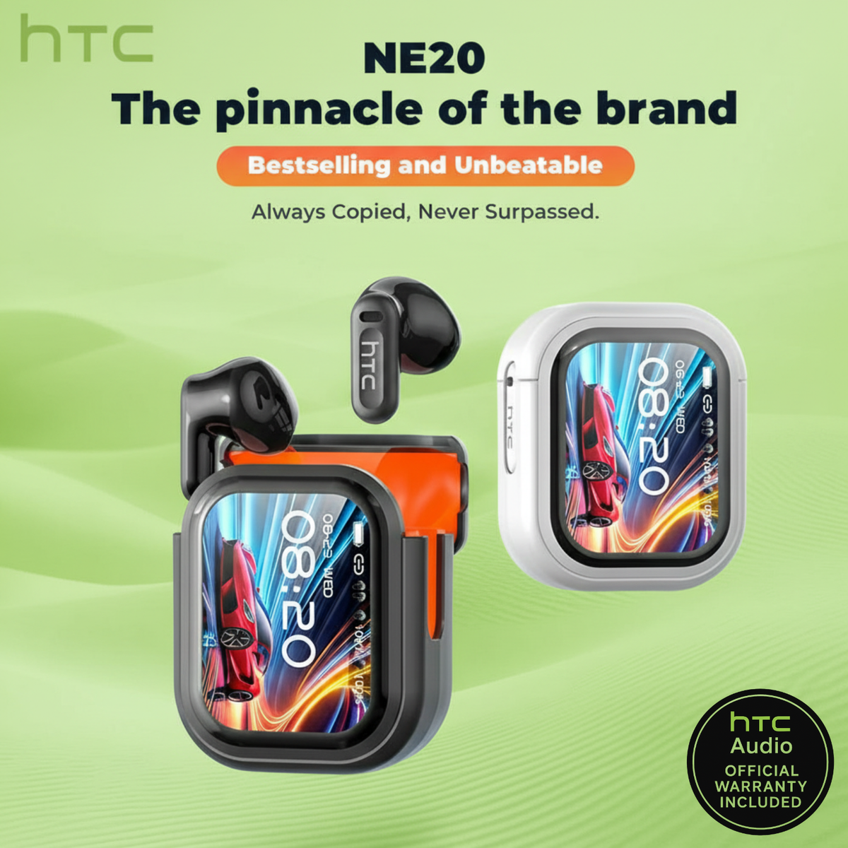 HTC® NE20 Bluetooth 5.4 Earphones With LED Display
